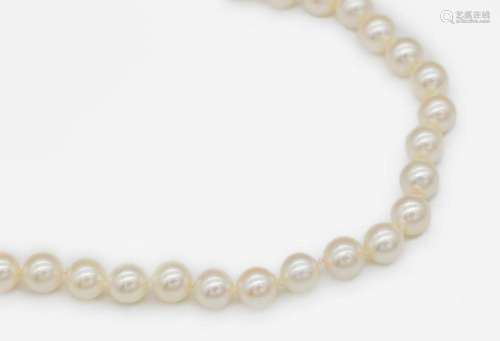 Extra-long necklace with cultured akoya pearls