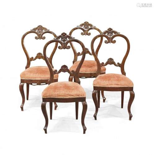 GRUPPO DI QUATTRO SEDIE XIX SECOLO - GROUP OF FOUR CHAIRS 19...