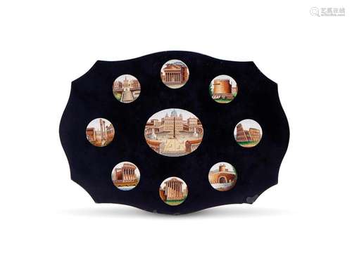 FERMACARTE CON MICROMOSAICI ROMA, XIX SECOLO - PAPERWEIGHT W...