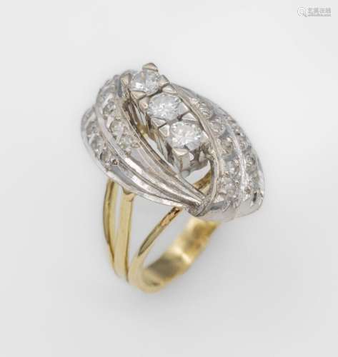 14 kt gold diamond-ring,