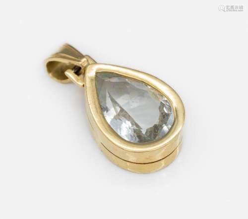 18 kt gold aquamarine pendant
