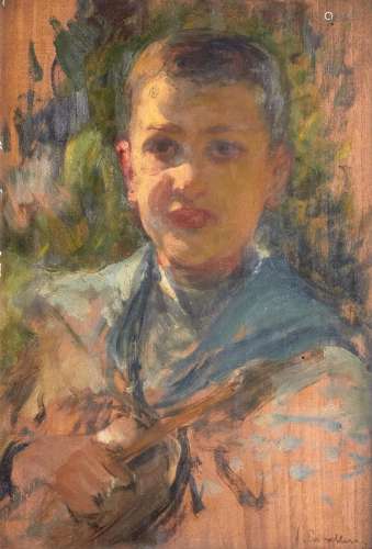 VITTORIO CAVALLERI 1860-1938 RITRATTO DI FANCIULLO - PORTRAI...