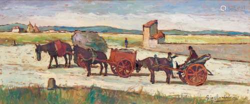 GIOVANNI BARTOLENA 1866-1942 CARRI NEI CAMPI - CARTS IN THE ...