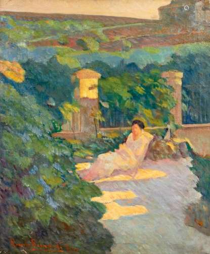 ROMOLO BERNARDI 1876-1956 SUL TERRAZZO - ON THE TERRACE