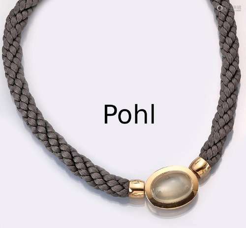 JOCHEN POHL 18 kt gold moonstone-pendant/ bajonette clasp