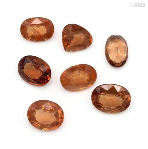 Lot 7 loose bevelled tangerine garnets