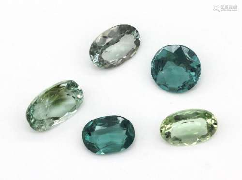 Lot 5 loose bevelled tourmalines
