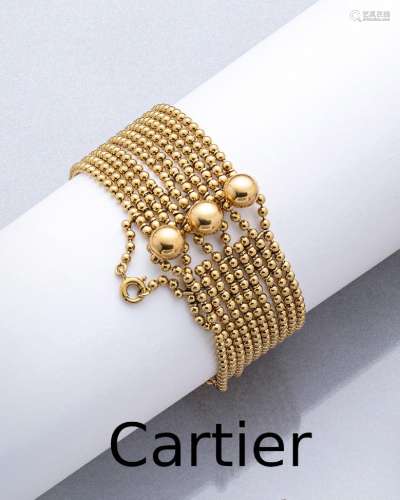 10-row 18 kt gold CARTIER bracelet