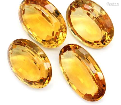 Lot 8 loose oval bevelled citrines total approx