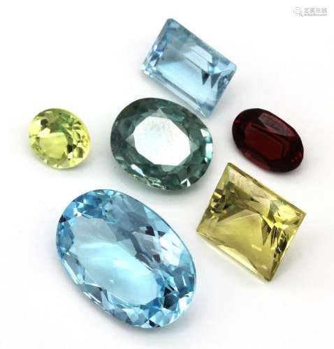 Lot 6 loose bevelled coloured gemstones
