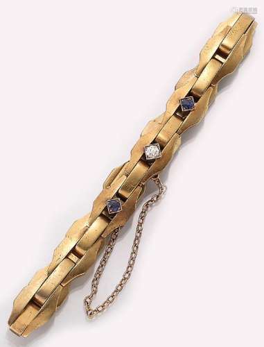 14 kt gold sapphire-diamond-bracelet