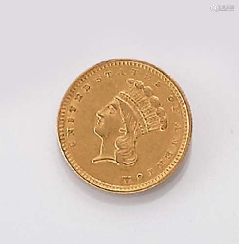 Gold coin 1 Dollar Indian head 1856