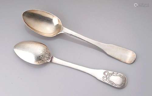 2 spoons, silver, Naumburg approx. 1650