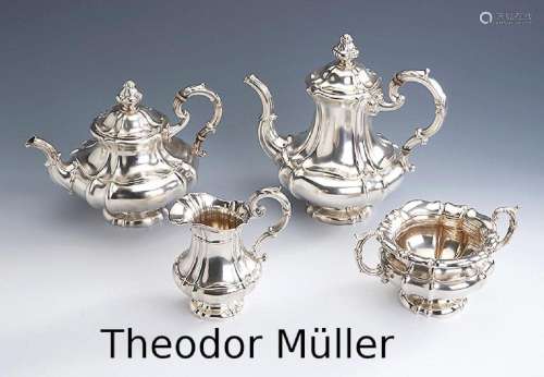 4-piece coffee- and teaset, german approx. 1900/10