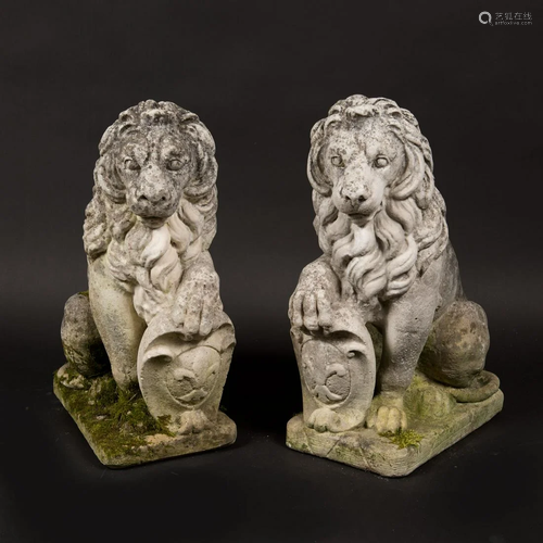 Pair of Florentine lions