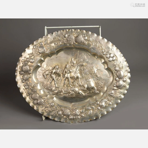 Italian historic silver salver