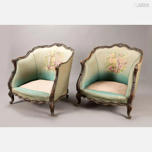 Pair of Venetian club chairs