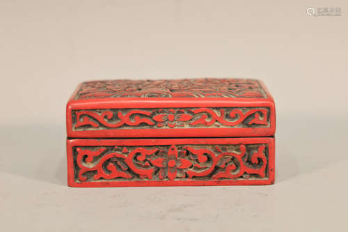 Red Lacquerware Rectangle Box