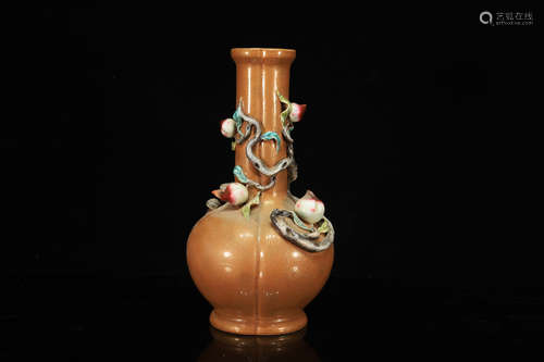 Glazed Peach Porcelain Vase