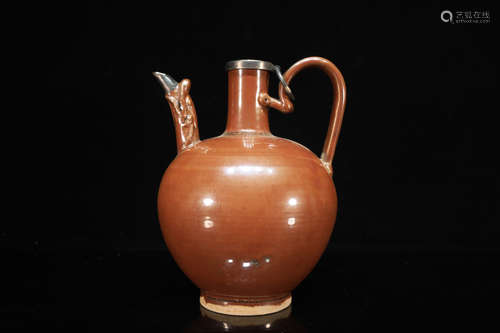 Brown Glazed Porcelain Pot