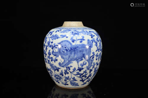 Blue and White Porcelain Jar