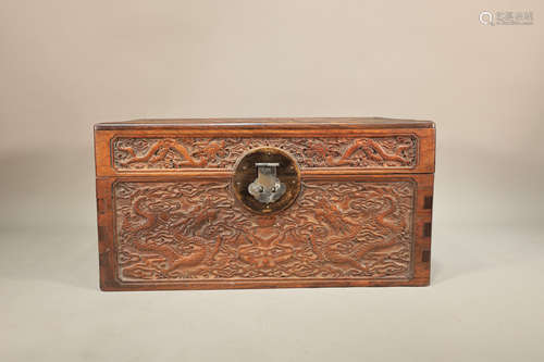 Huanghuali Dragon Pattern Wood Box