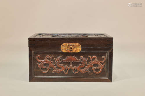 Red Sandalwood Dragon Pattern Box