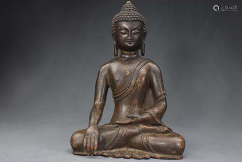 A Bronze Sitting Buddha Figure Statue