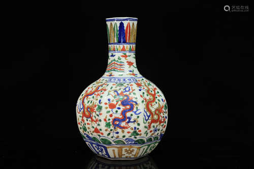 Doucai Dragon Pattern Porcelain Vase