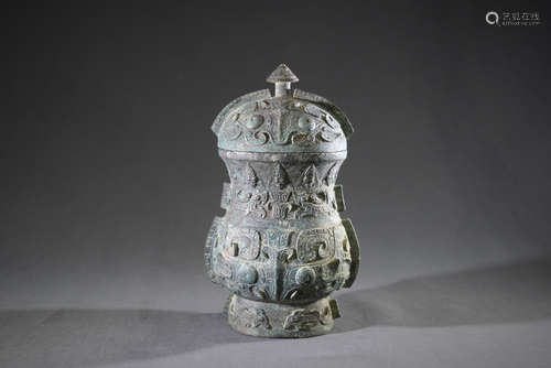 A Chinese Bronze Beast Pattern Vase