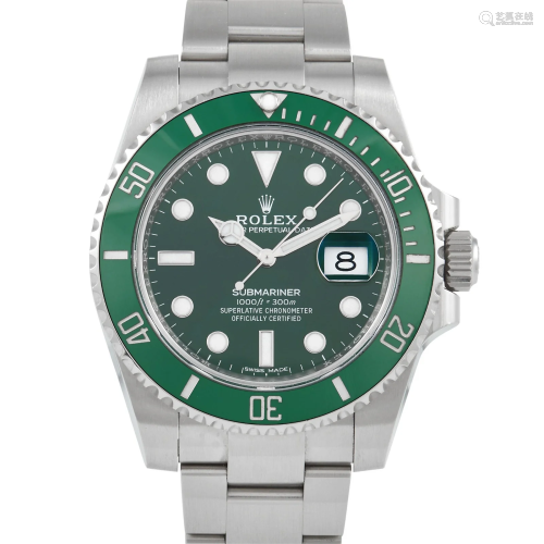 Rolex "Hulk" Submariner 40mm Stainless Steel Watch