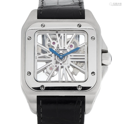 Cartier Santos 100 Skeleton Palladium Watch