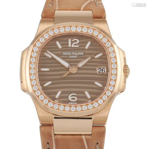 Patek Philippe Ladies Nautilus 18K Watch W/Diamonds