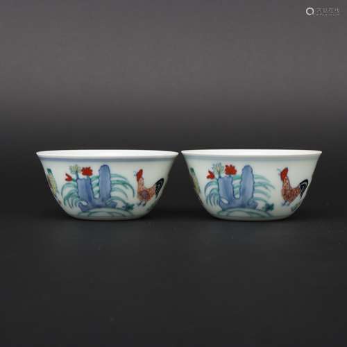 Ming doucai cup pair