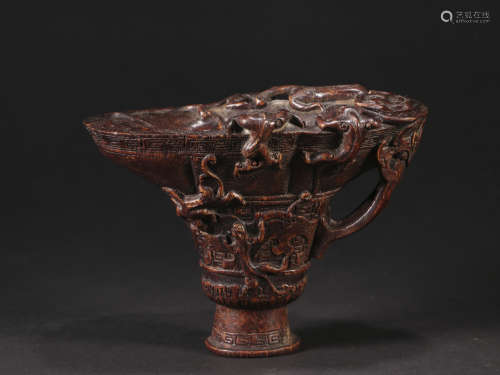 Aloes animal pattern cup of Qing Dynasty