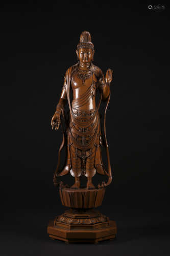 Boxwood Guanyin ornaments in Qing Dynasty