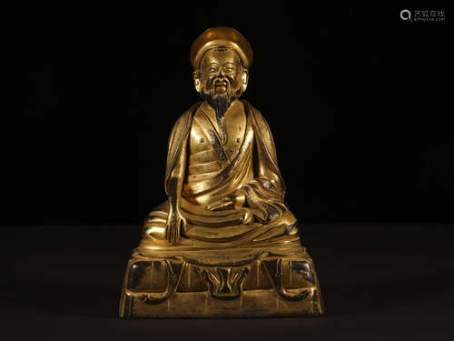 18th Century Bronze gilded Buddha