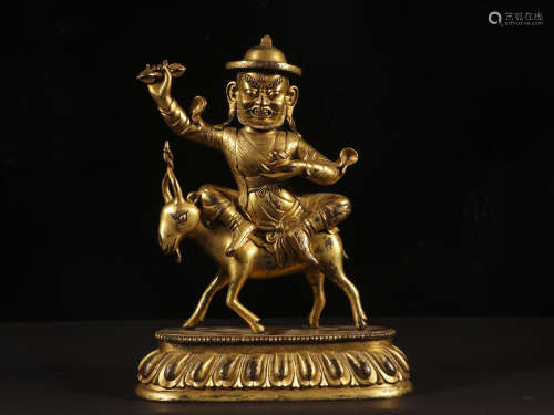 18th Century Bronze gilded Buddha