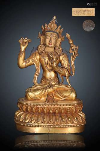 Gold gilded Vajra hand Bodhisattva with copper body made by ...