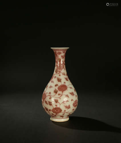 [underglaze red jade pot spring bottle]