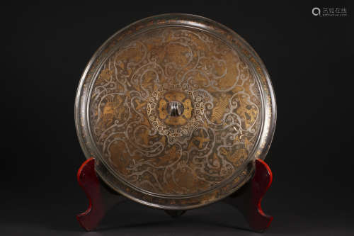 Zhan Han CuO gold silver bronze mirror