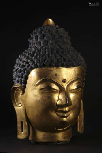 Bronze gilded Buddha head