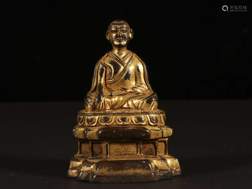 18th Century Bronze gilded Buddha