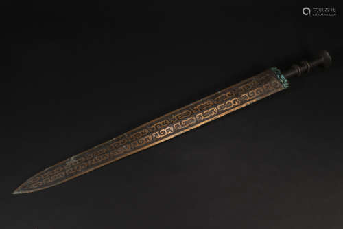 Bronze and gold sword of Han Dynasty