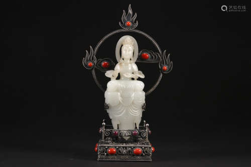 Jade Guanyin ornaments of Hetian in Qing Dynasty