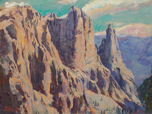 ELMER WACHTEL, (American, 1864-1929), Mountain Landscape, 19...