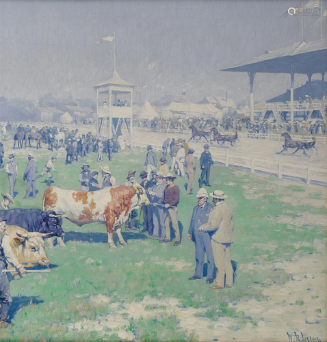 WILLIAM ROBINSON LEIGH, (American, 1866-1955), A Horse-Fair ...