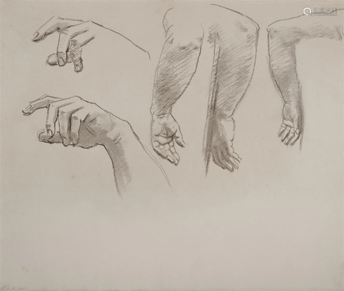 JOHN SINGER SARGENT, (American, 1856-1925), Study of Hands (...