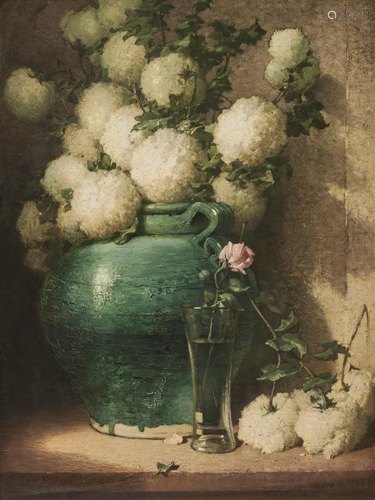 JOHN FERGUSON WEIR, (American, 1841-1926), Floral Still Life...