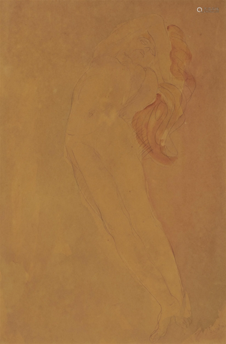 AUGUSTE RODIN, (French, 1840-1917), Femme nue allongée